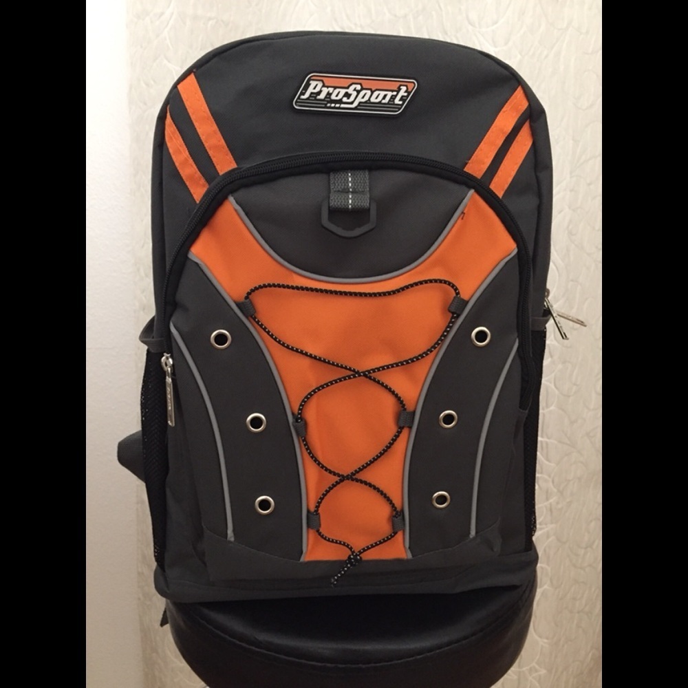 Backpack Grey & Orange Prosport BNWT